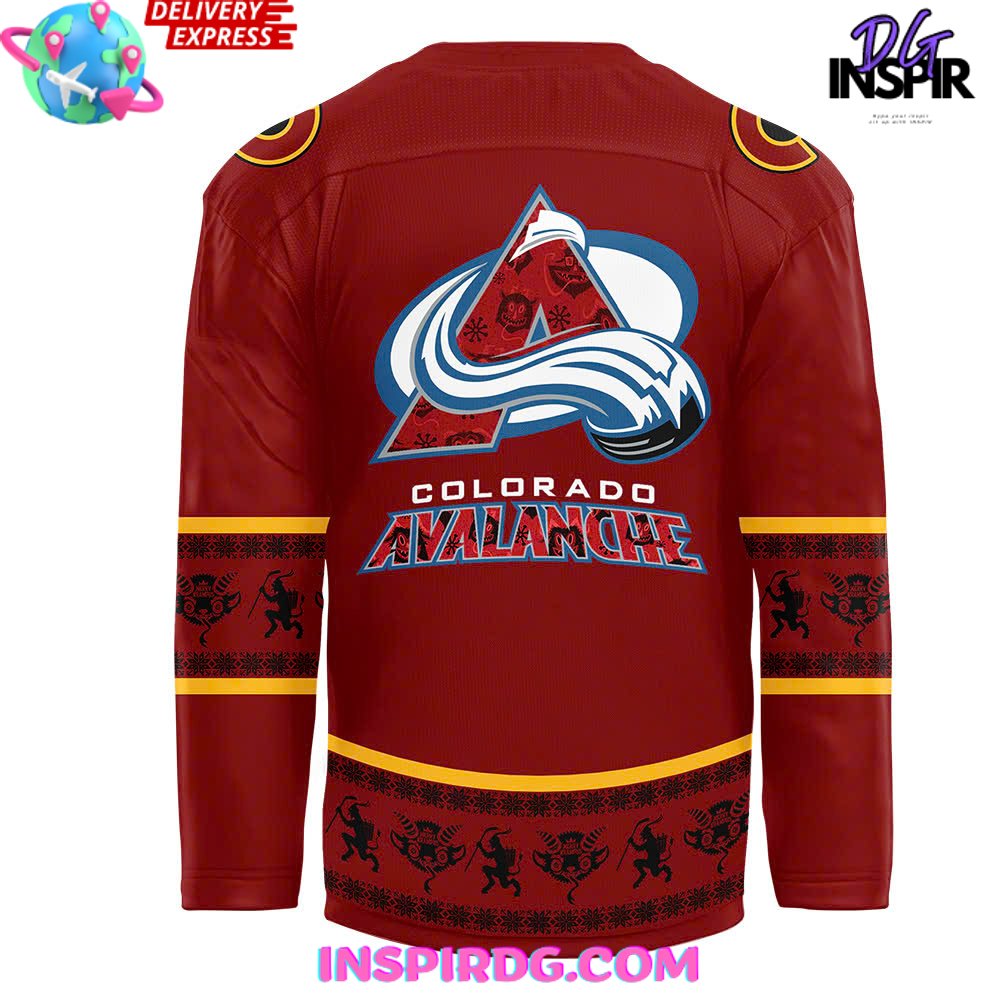 Colorado Avalanche Christmas Devil Krampus Holiday Hockey Jersey