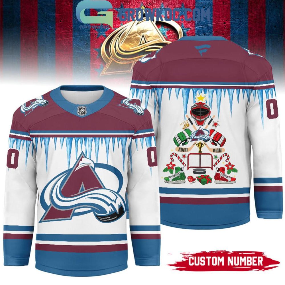 Colorado Avalanche Christmas Tree Custom Hockey Jersey