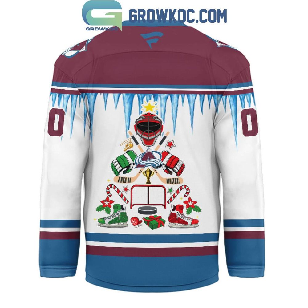 Colorado Avalanche Christmas Tree Custom Hockey Jersey