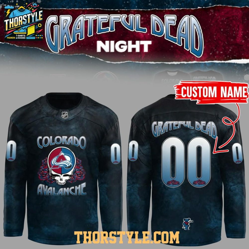Colorado Avalanche Grateful Dead 1965-2025 Personalized Hockey Jersey