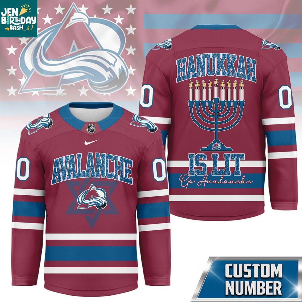 Colorado Avalanche Happy Hanukkah 2025 Personalized Hockey Jersey