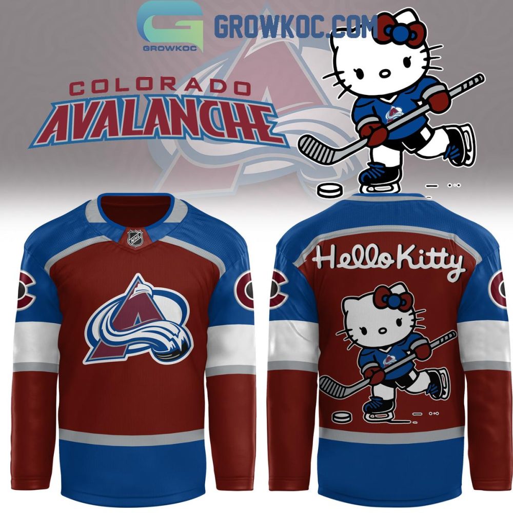 Colorado Avalanche Hello Kitty Happy 50Th Anniversary Hockey Jersey