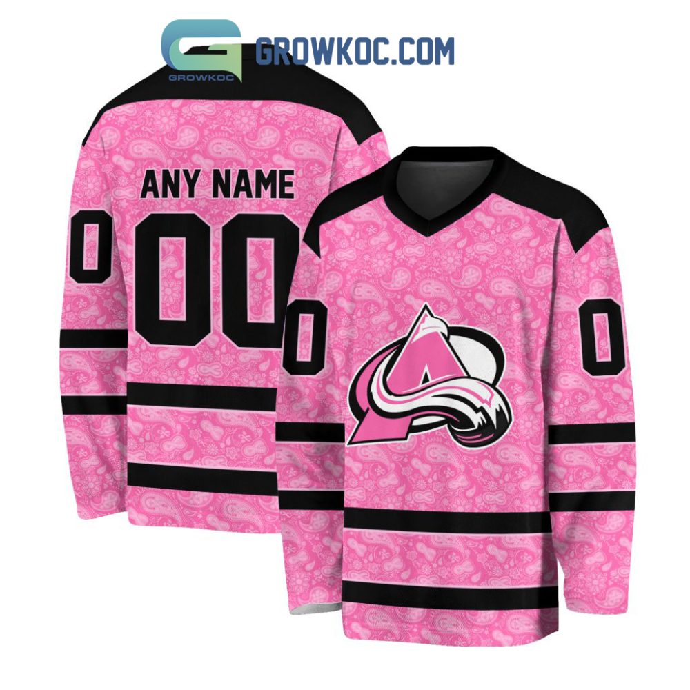 Colorado Avalanche Nhl Special Pink Breast Cancer Hockey Jersey Long Sleeve