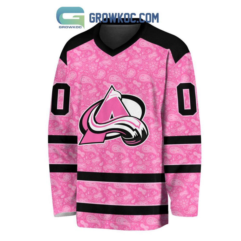 Colorado Avalanche Nhl Special Pink Breast Cancer Hockey Jersey Long Sleeve