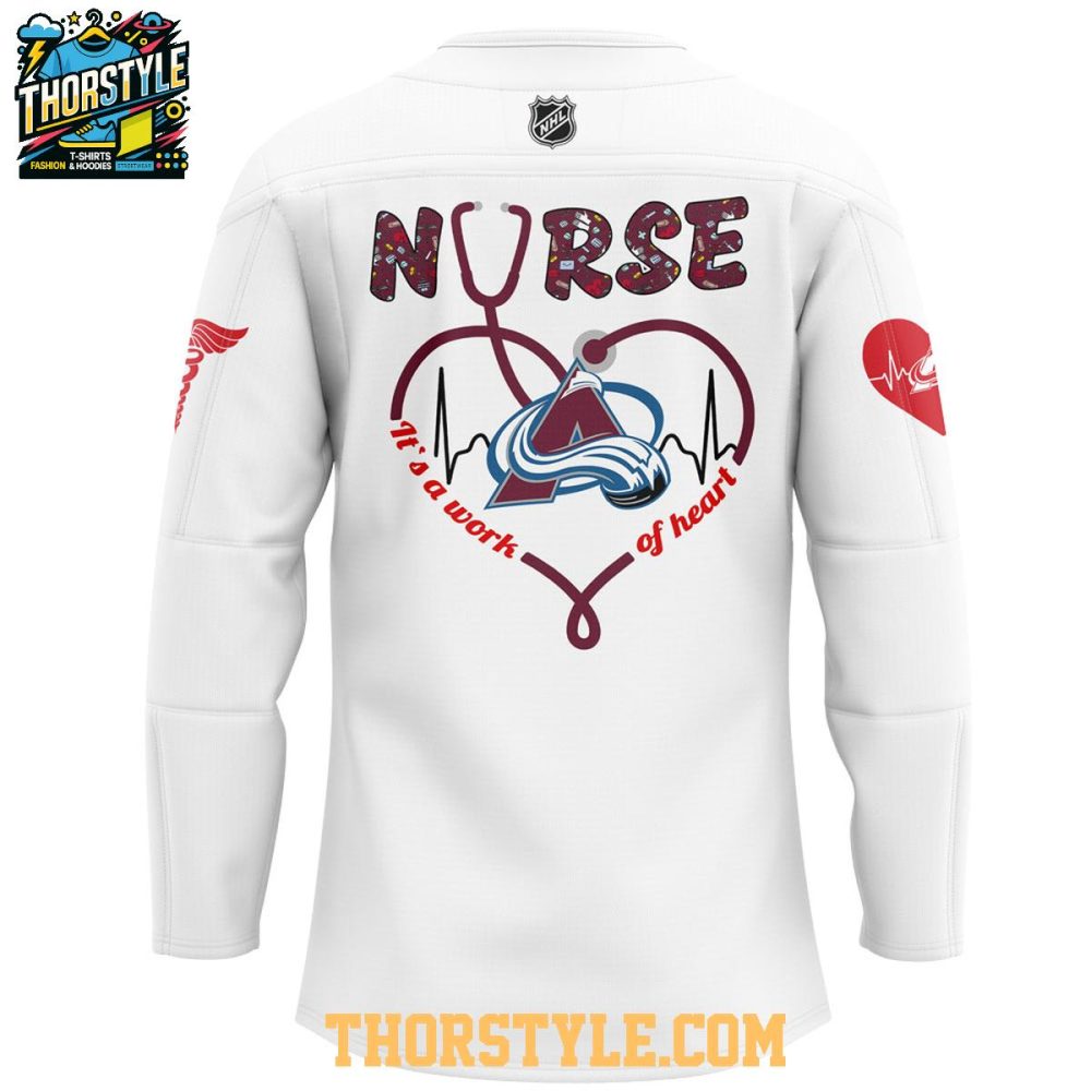 Colorado Avalanche Nurses Appreciation Work Of Heart 2025 Hockey Jersey