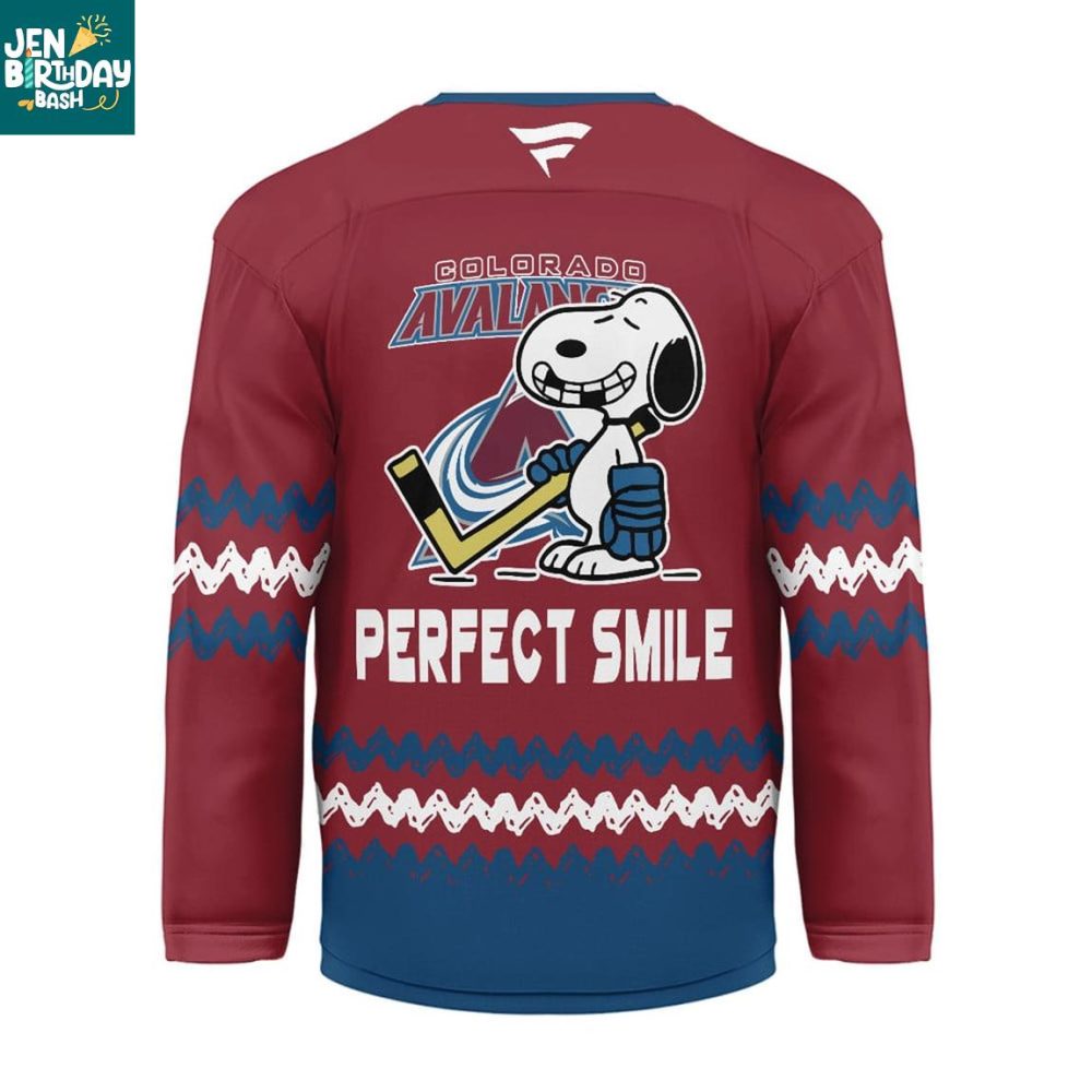 Colorado Avalanche Snoopy Peanuts Camps 2026 Personalized Hockey Jersey