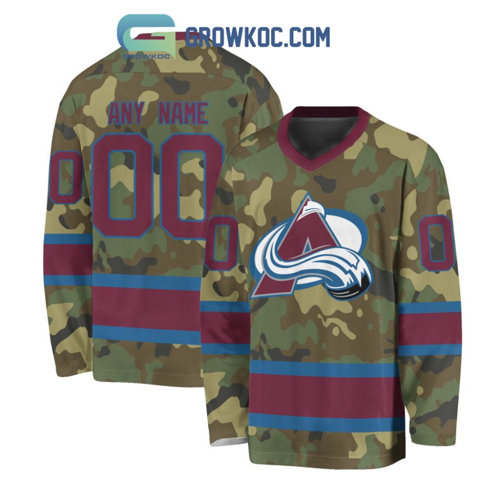 Colorado Avalanche Special Camo Veteran Design Personalized Hockey Jersey