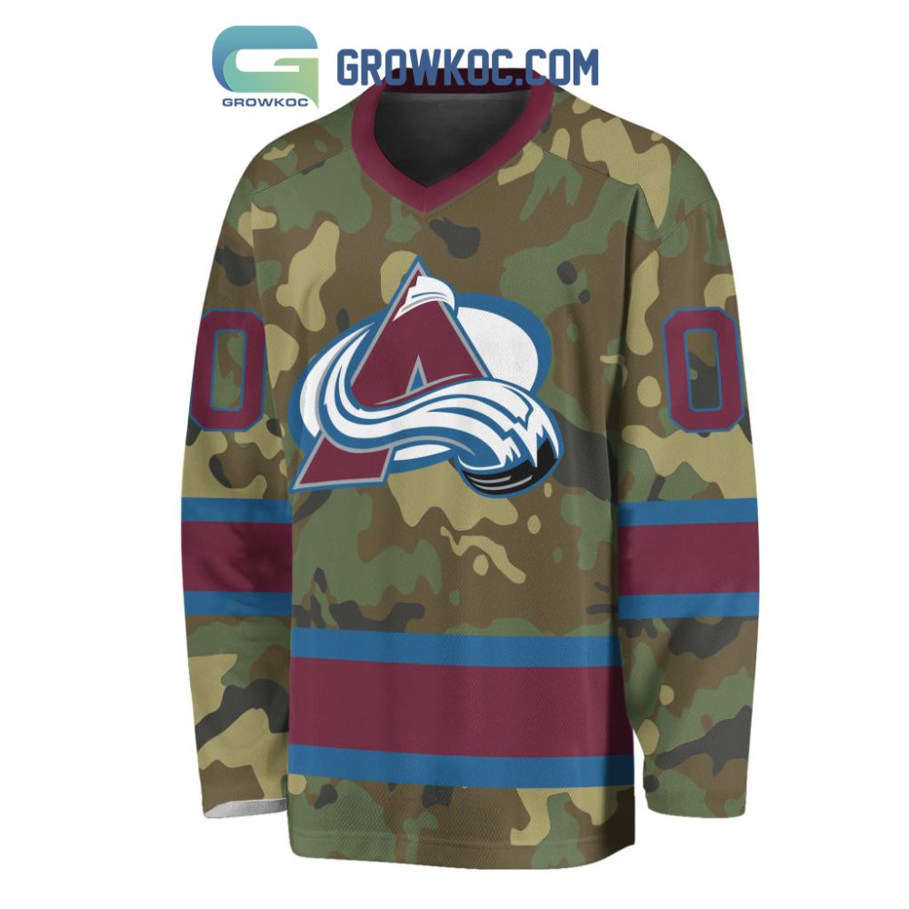 Colorado Avalanche Special Camo Veteran Design Personalized Hockey Jersey