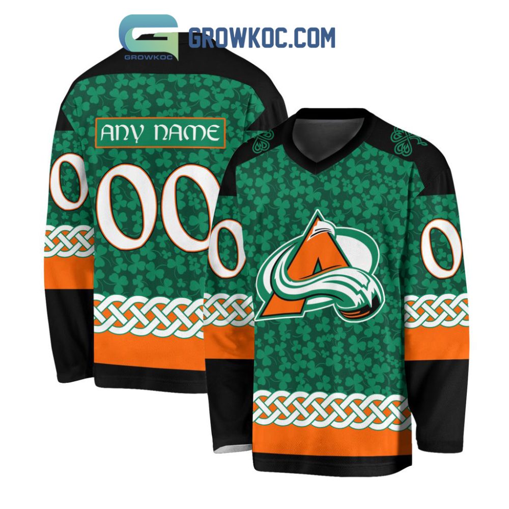 Colorado Avalanche St.Patrick'S Day Personalized Long Sleeve Hockey Jersey