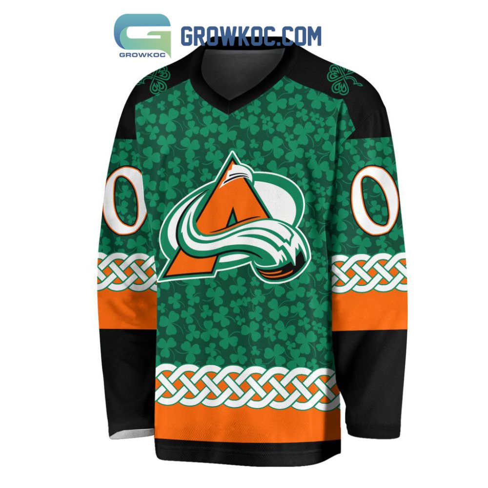 Colorado Avalanche St.Patrick'S Day Personalized Long Sleeve Hockey Jersey