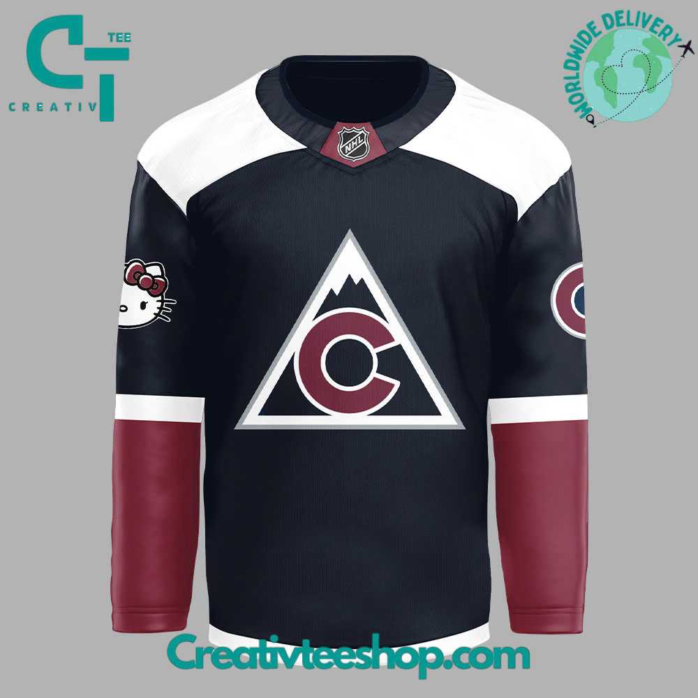 Colorado Avalanche X Hello Kitty 50Th Anniversary Hockey Jersey