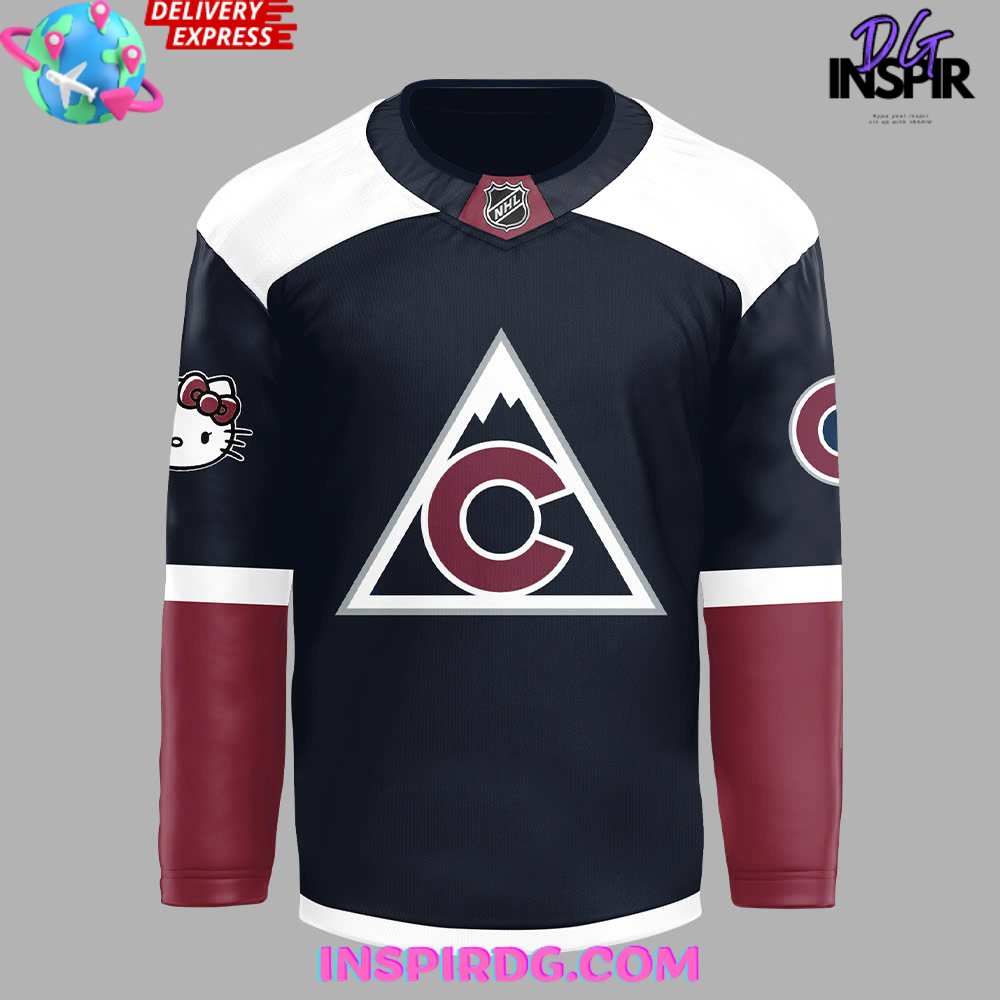 Colorado Avalanche X Hello Kitty 50Th Anniversary Hockey Jersey