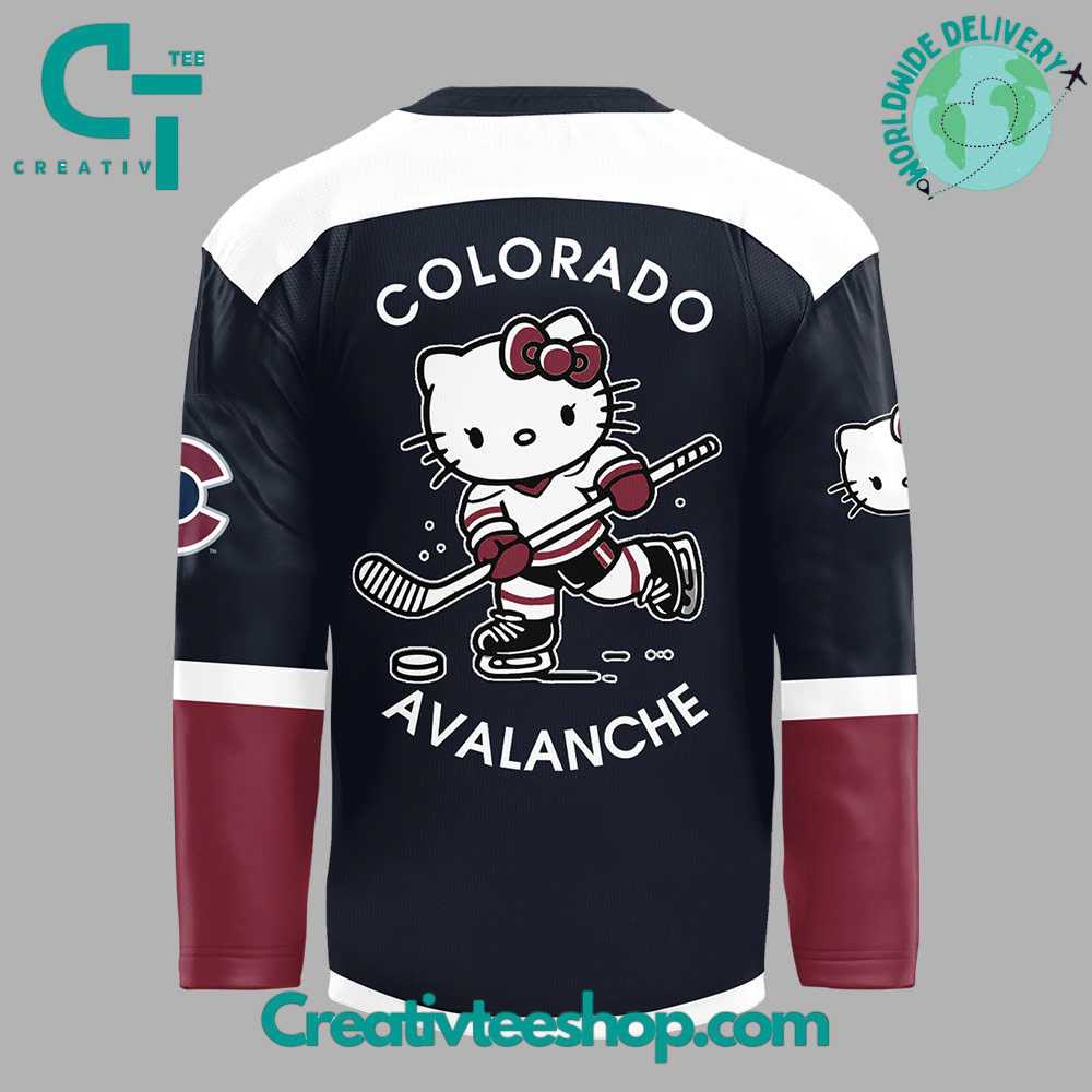 Colorado Avalanche X Hello Kitty 50Th Anniversary Hockey Jersey