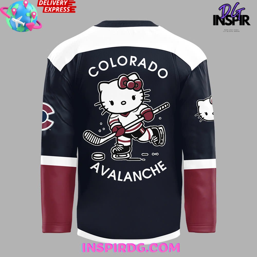 Colorado Avalanche X Hello Kitty 50Th Anniversary Hockey Jersey