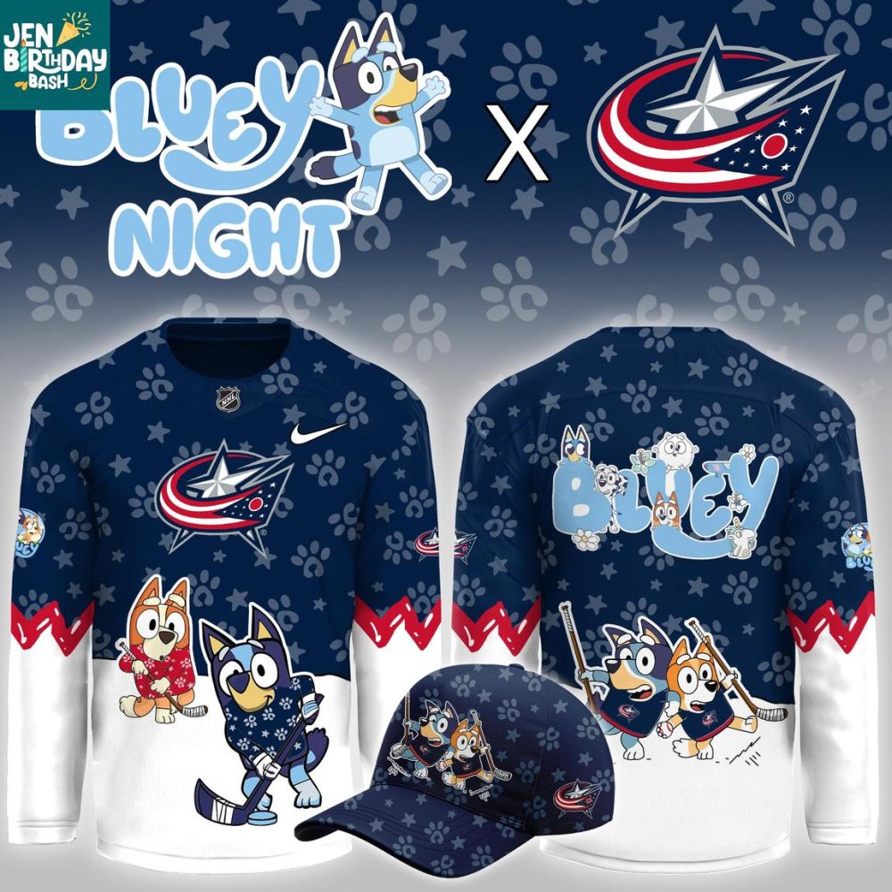 Columbus Blue Jackets Bluey Christmas Night 2025 Gameday Personalized Hockey Jersey