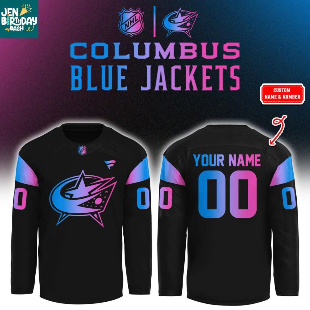 Columbus Blue Jackets Cyberpunk 2026 Game Night Personalized Hockey Jersey