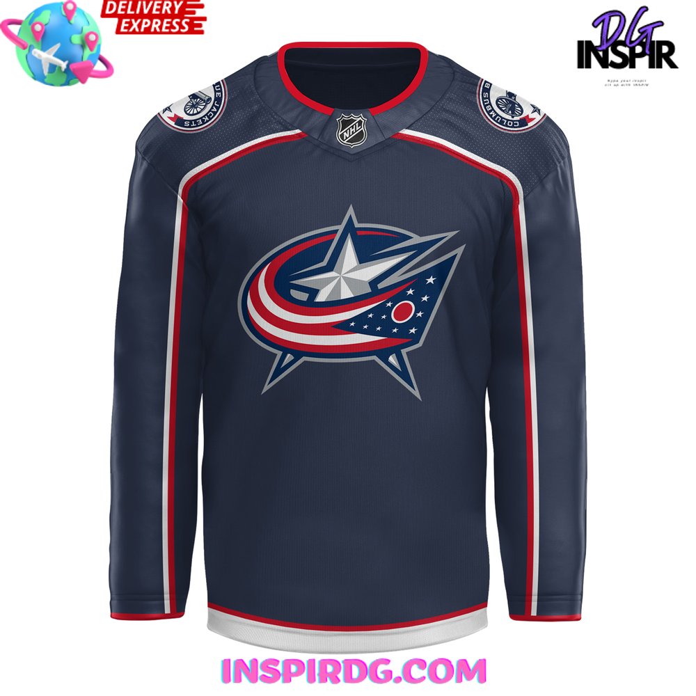 Columbus Blue Jackets X Chill Guy Navy Hockey Jersey