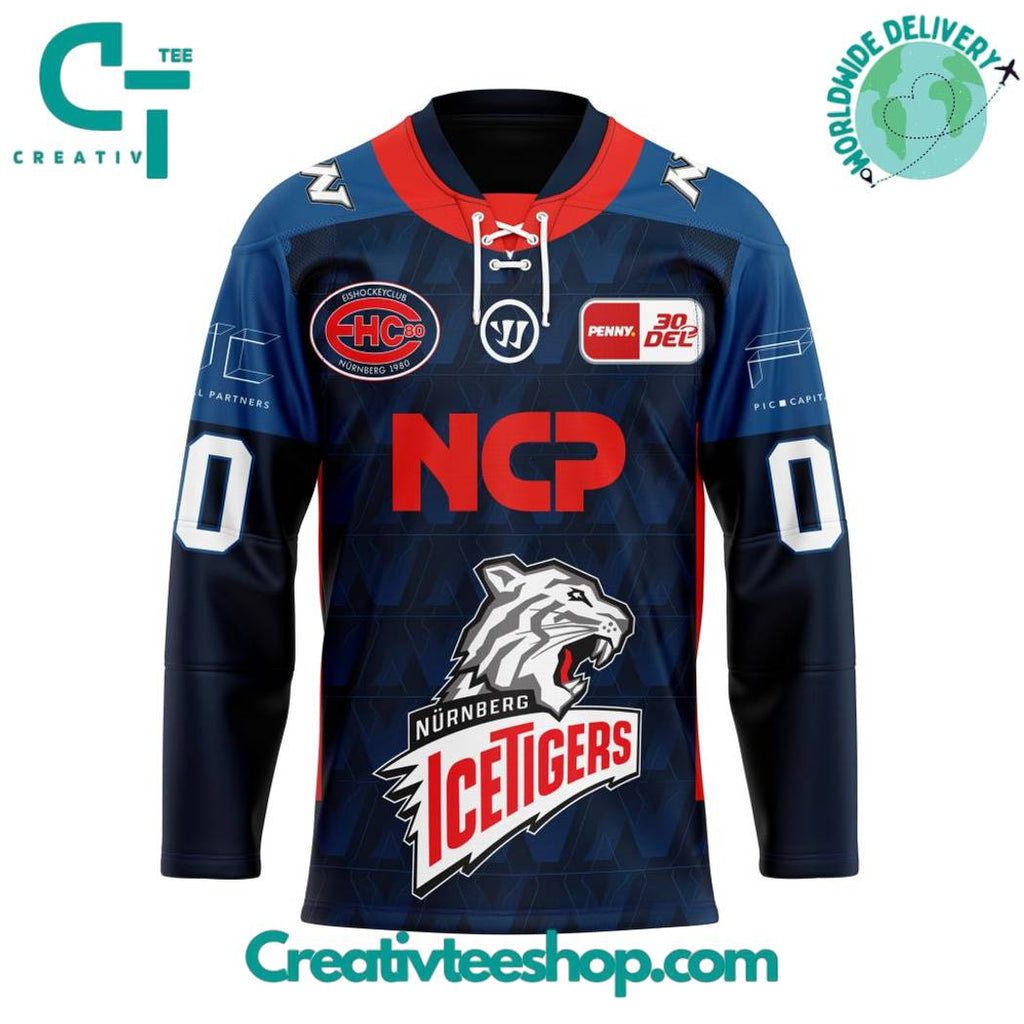 Del Nurnberg Ice Tigers Home Kits Hockey Jersey