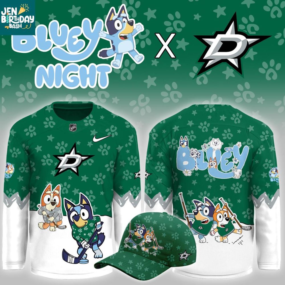 Dallas Stars Bluey Christmas Night 2025 Gameday Personalized Hockey Jersey