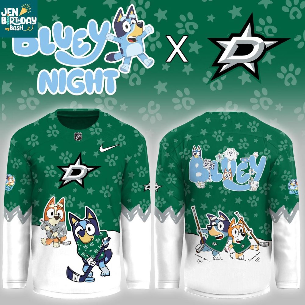 Dallas Stars Bluey Christmas Night 2025 Gameday Personalized Hockey Jersey
