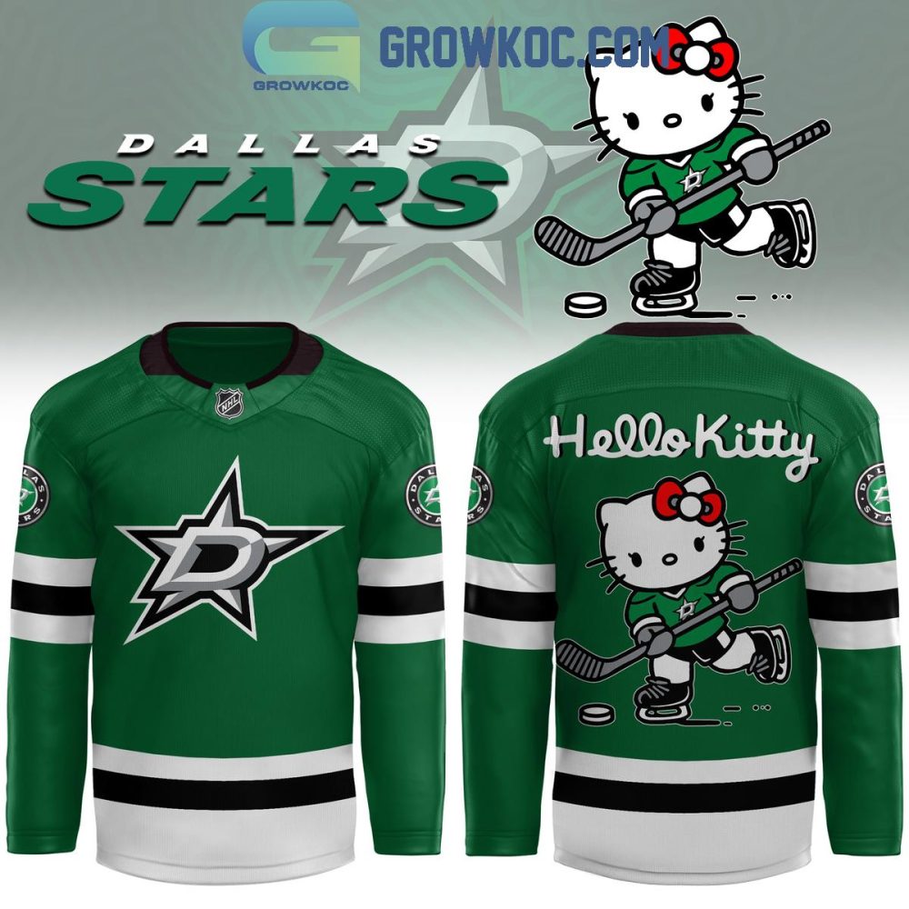 Dallas Stars Celebrating Hello Kitty 50Th Anniversary Hockey Jersey