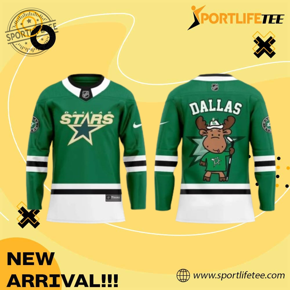 Dallas Stars Kelly Green Doodle Moose Hockey Jersey