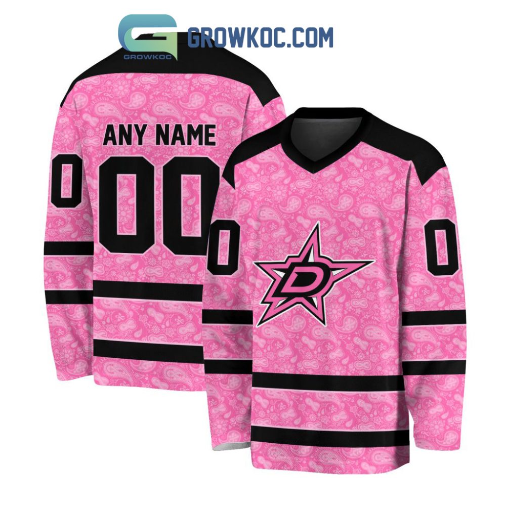 Dallas Stars Nhl Special Pink Breast Cancer Hockey Jersey Long Sleeve