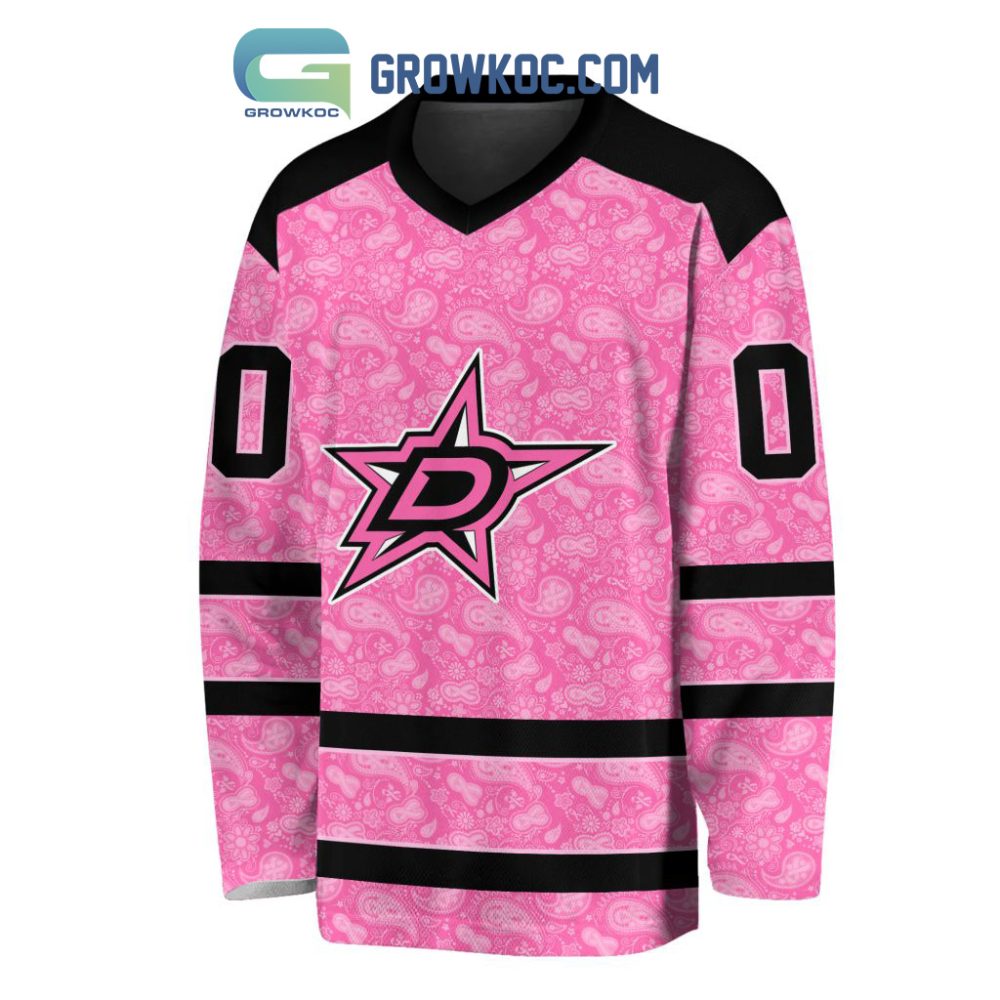 Dallas Stars Nhl Special Pink Breast Cancer Hockey Jersey Long Sleeve