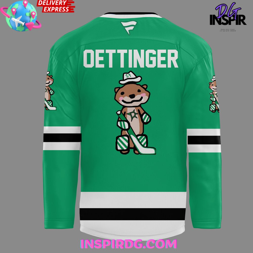 Dallas Stars Oettinger White Away Special Green Hockey Jersey