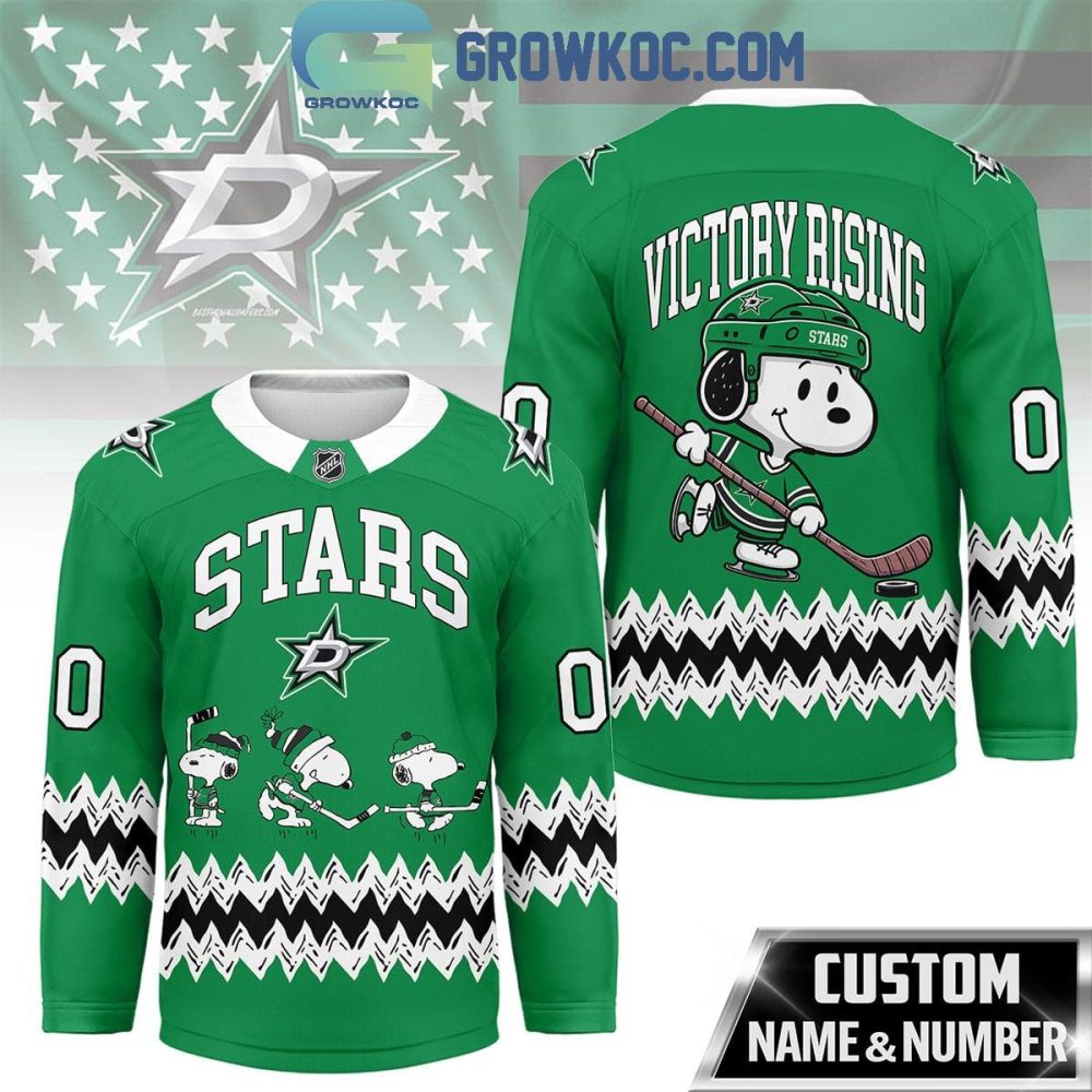 Dallas Stars Snoopy Peanuts Victory Rising Hockey Jersey