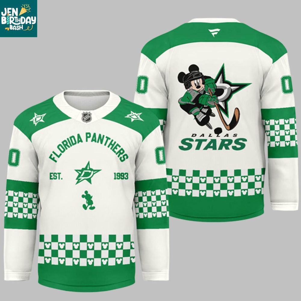 Dallas Stars X Disney Mickey 2026 Crossover Personalized Hockey Jersey