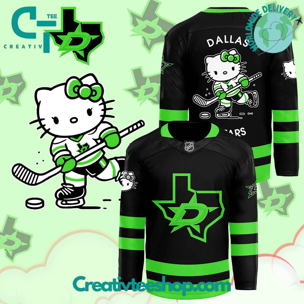 Dallas Stars X Hello Kitty 50Th Anniversary Hockey Jersey