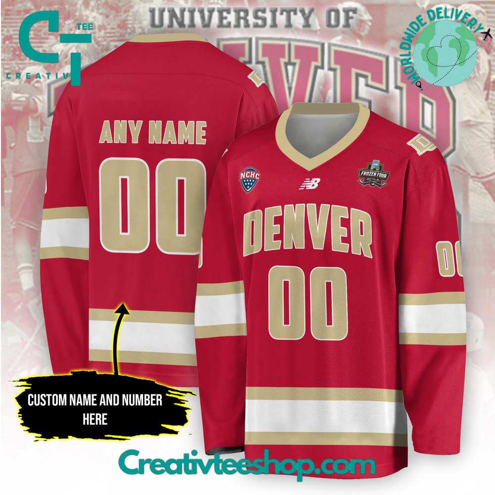 Denver Pioneers Ncaa Men?S Ice Hockey Championship 2024 Red Hockey Jersey