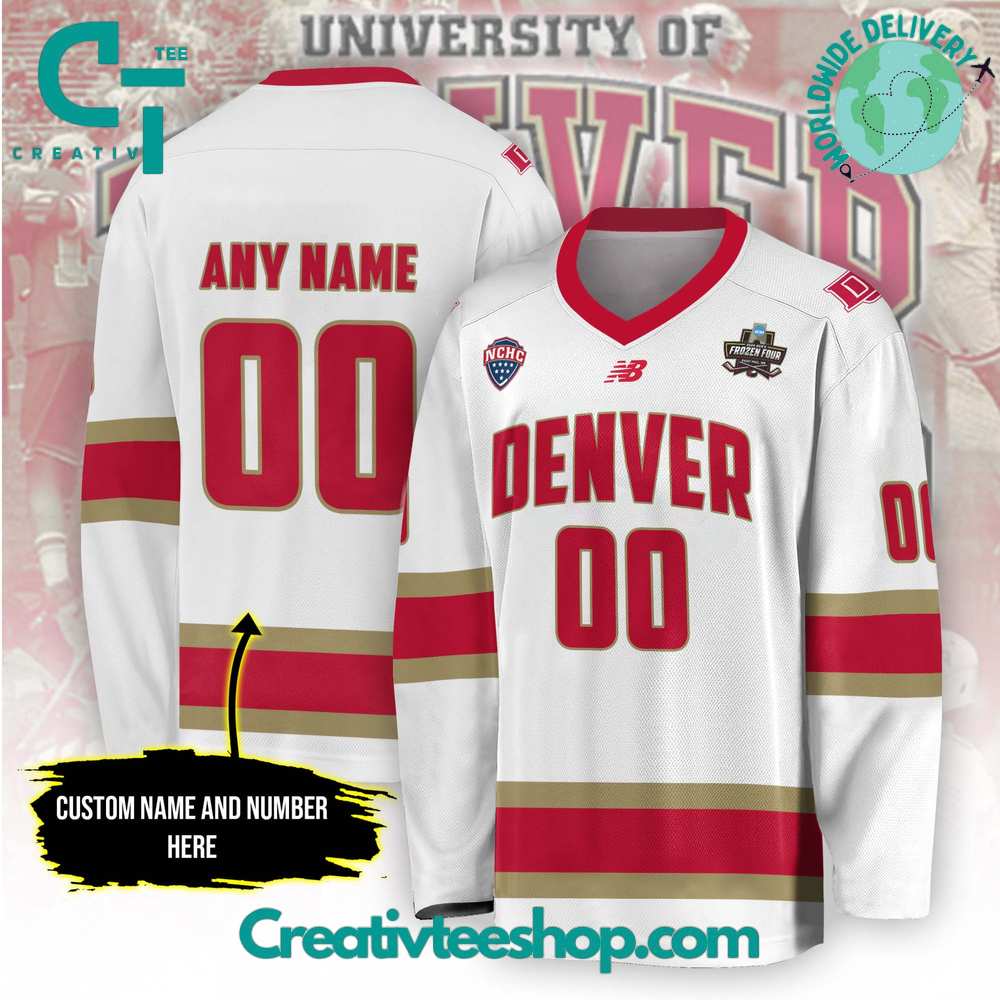 Denver Pioneers Ncaa Men?S Ice Hockey Championship 2024 White Hockey Jersey