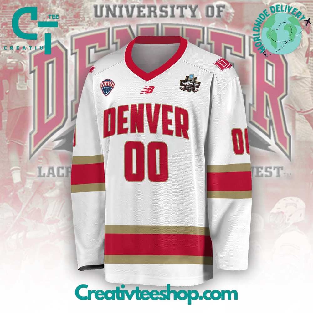 Denver Pioneers Ncaa Men?S Ice Hockey Championship 2024 White Hockey Jersey
