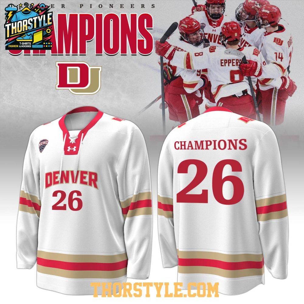 Denver Pioneers Ncaa National Champions 2026 Personalized Hockey Jersey