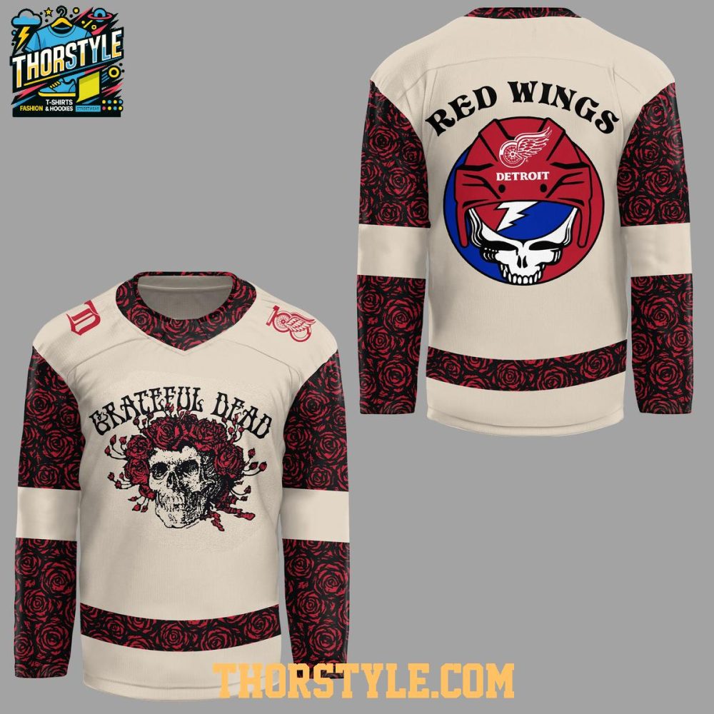 Detroit Red Wings Grateful Dead 1965-2025 Personalized Hockey Jersey
