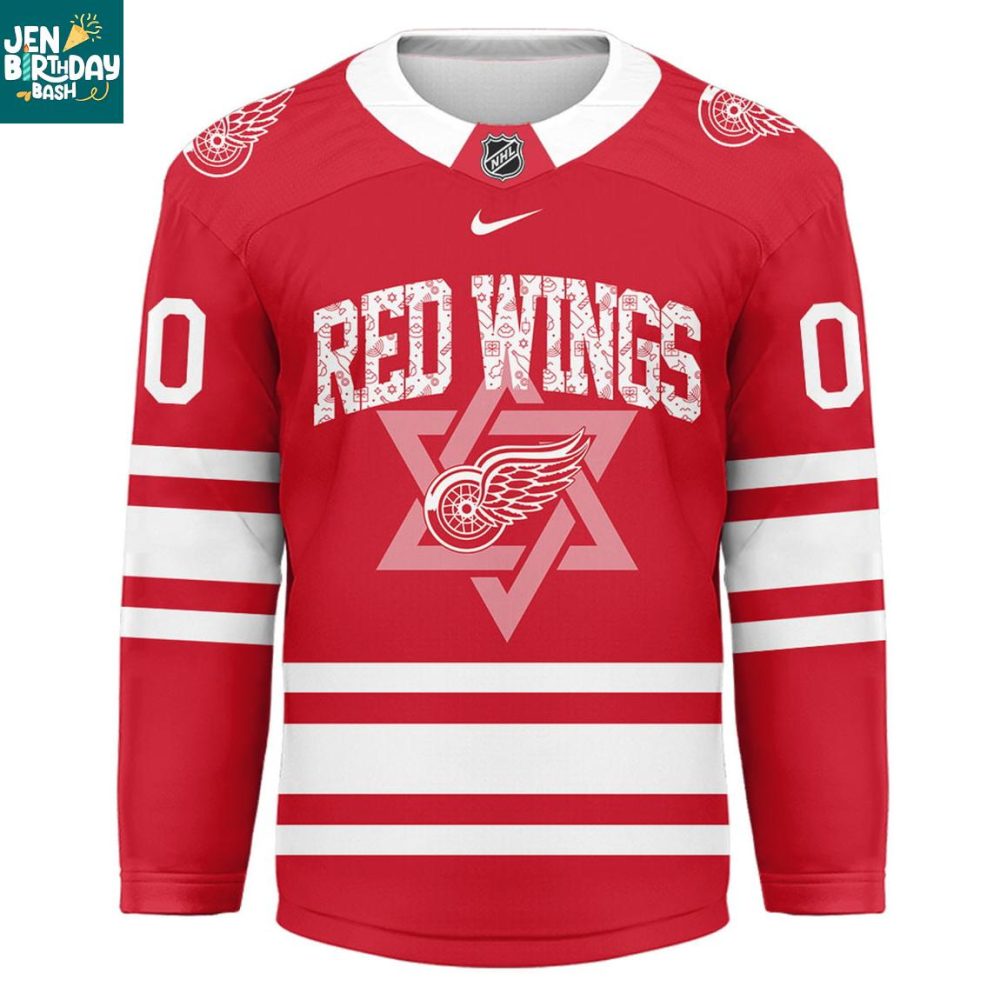 Detroit Red Wings Happy Hanukkah 2025 Personalized Hockey Jersey
