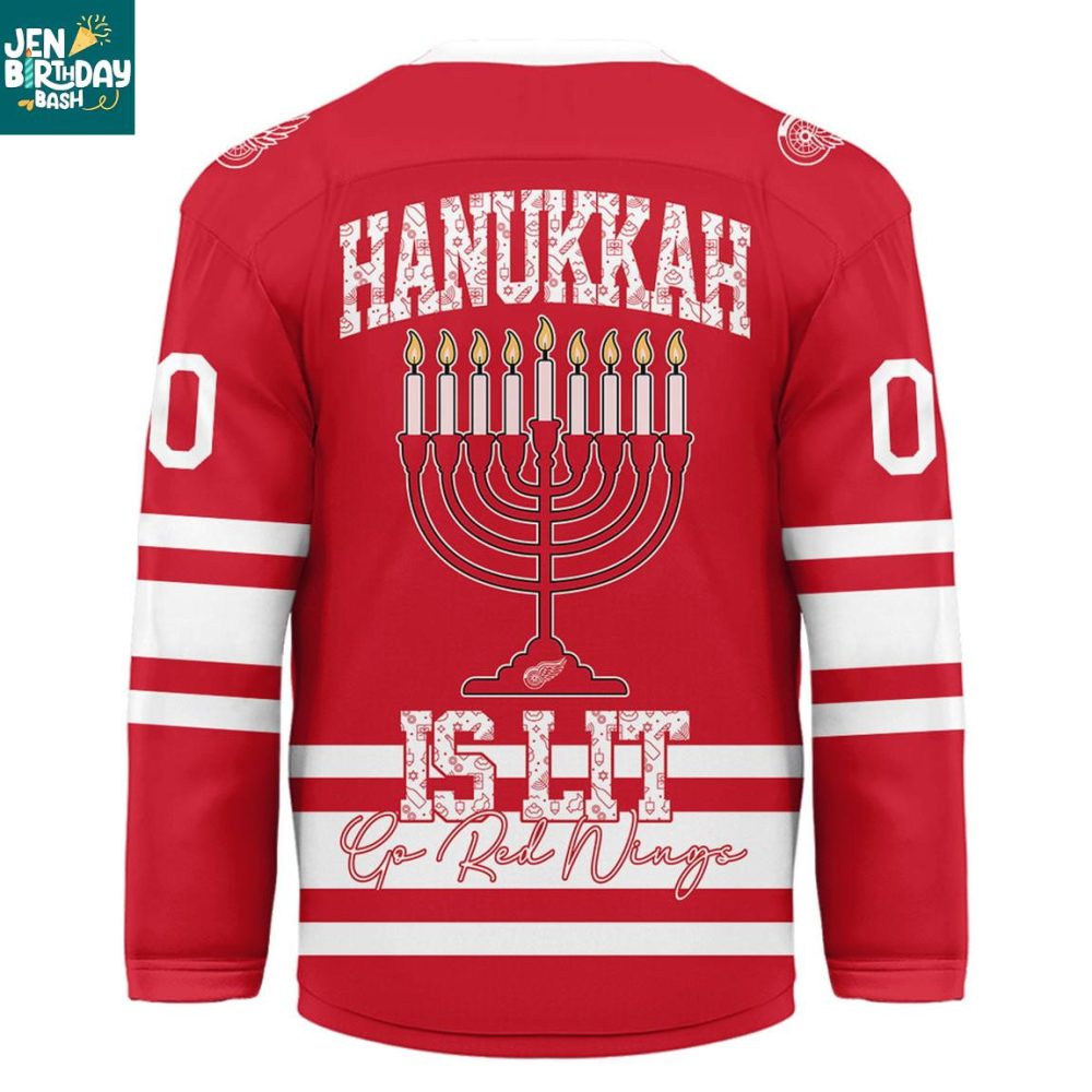 Detroit Red Wings Happy Hanukkah 2025 Personalized Hockey Jersey