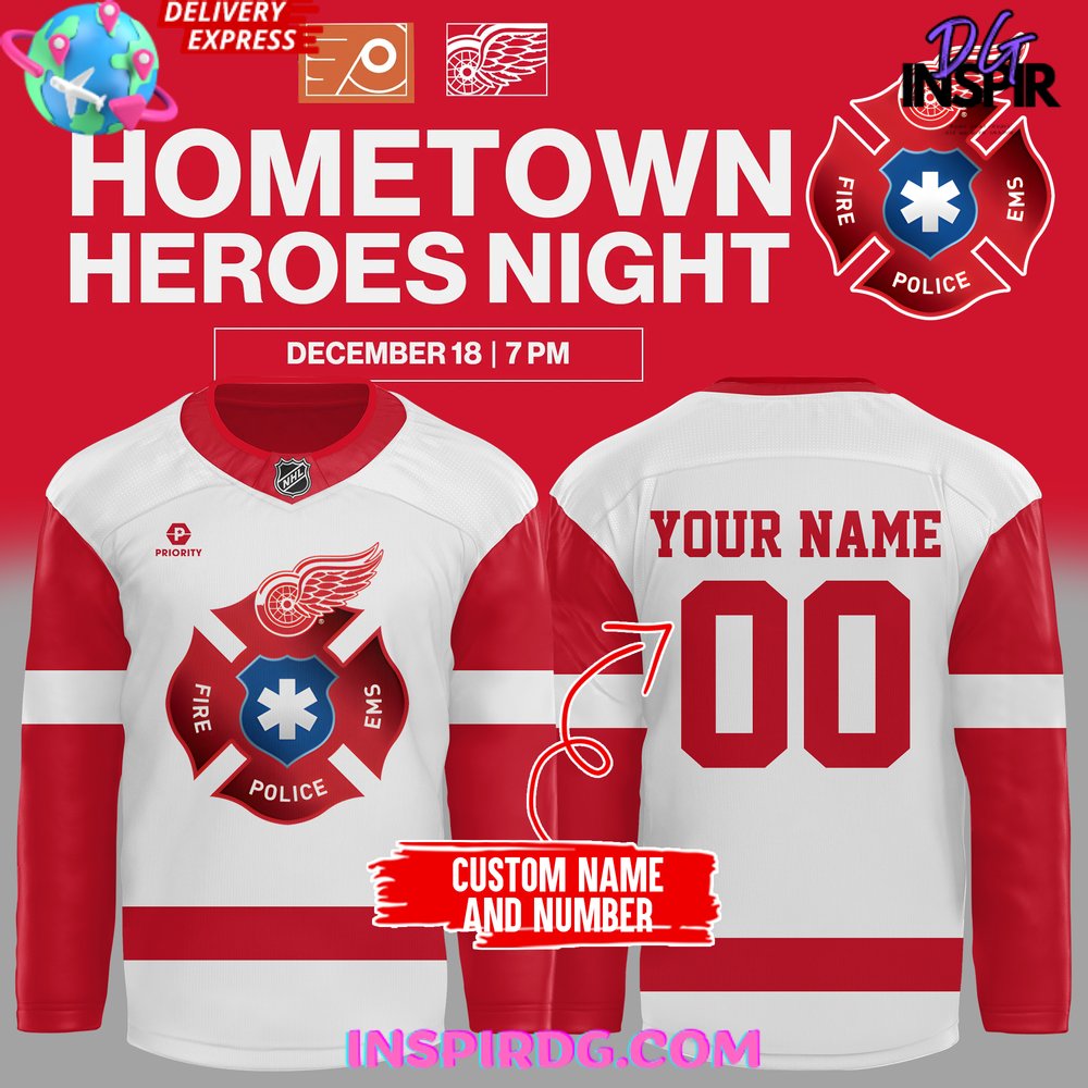 Detroit Red Wings Hometown Heroes Night Custom Hockey Jersey