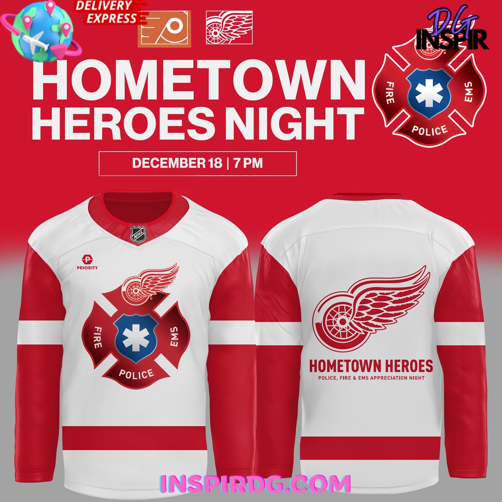 Detroit Red Wings Hometown Heroes Night Special Hockey Jersey