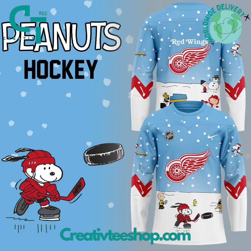Detroit Red Wings Peanuts Holiday Speciality Hockey Jersey