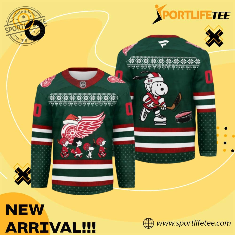 Detroit Red Wings Peanuts Snoopy 2026 Hockey Jersey