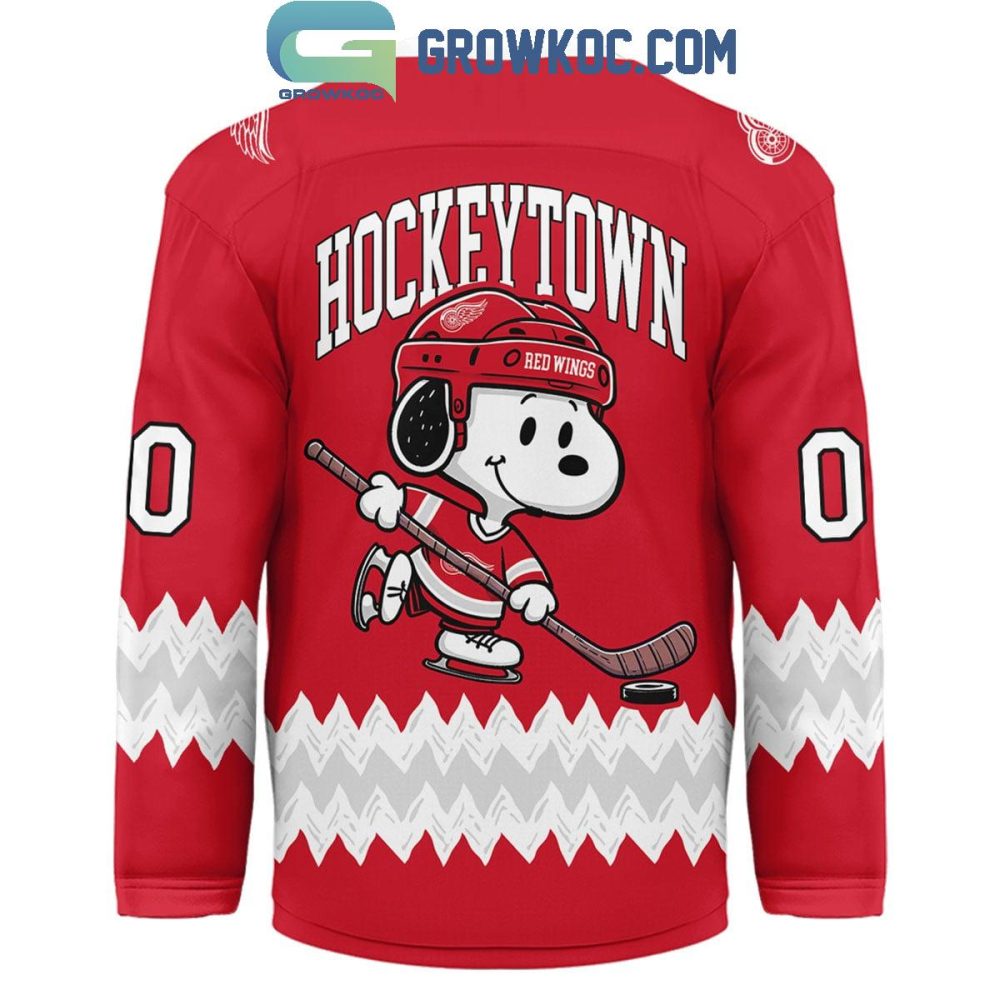 Detroit Red Wings Snoopy Peanuts Hockeytown Hockey Jersey