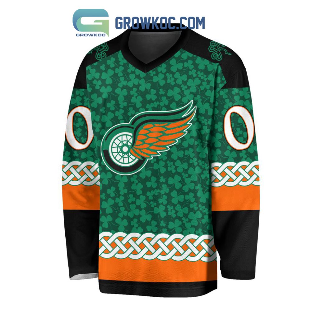 Detroit Red Wings St.Patrick'S Day Personalized Long Sleeve Hockey Jersey