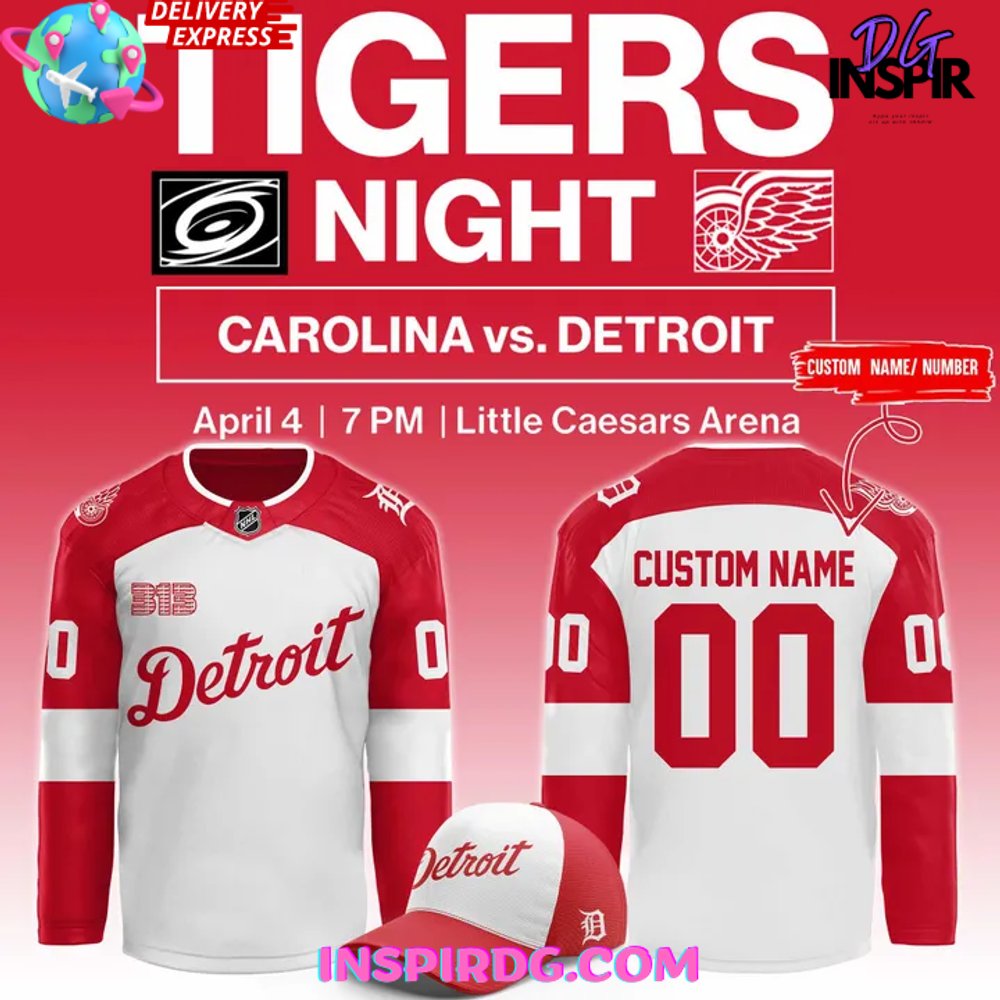 Detroit Red Wings Tiger Night 2025 Hockey Jersey