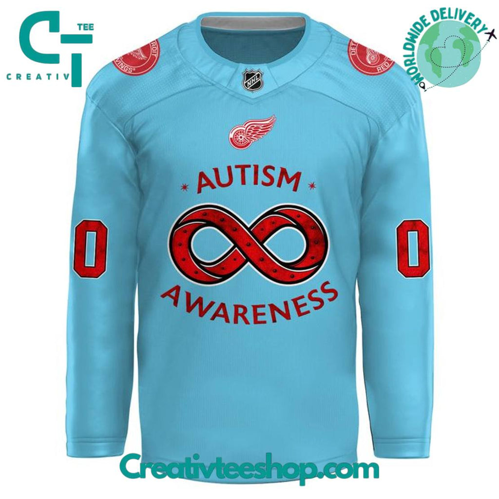 Detroit Red Wings X Autism Awareness Jersey 2025 Special Hockey Jersey