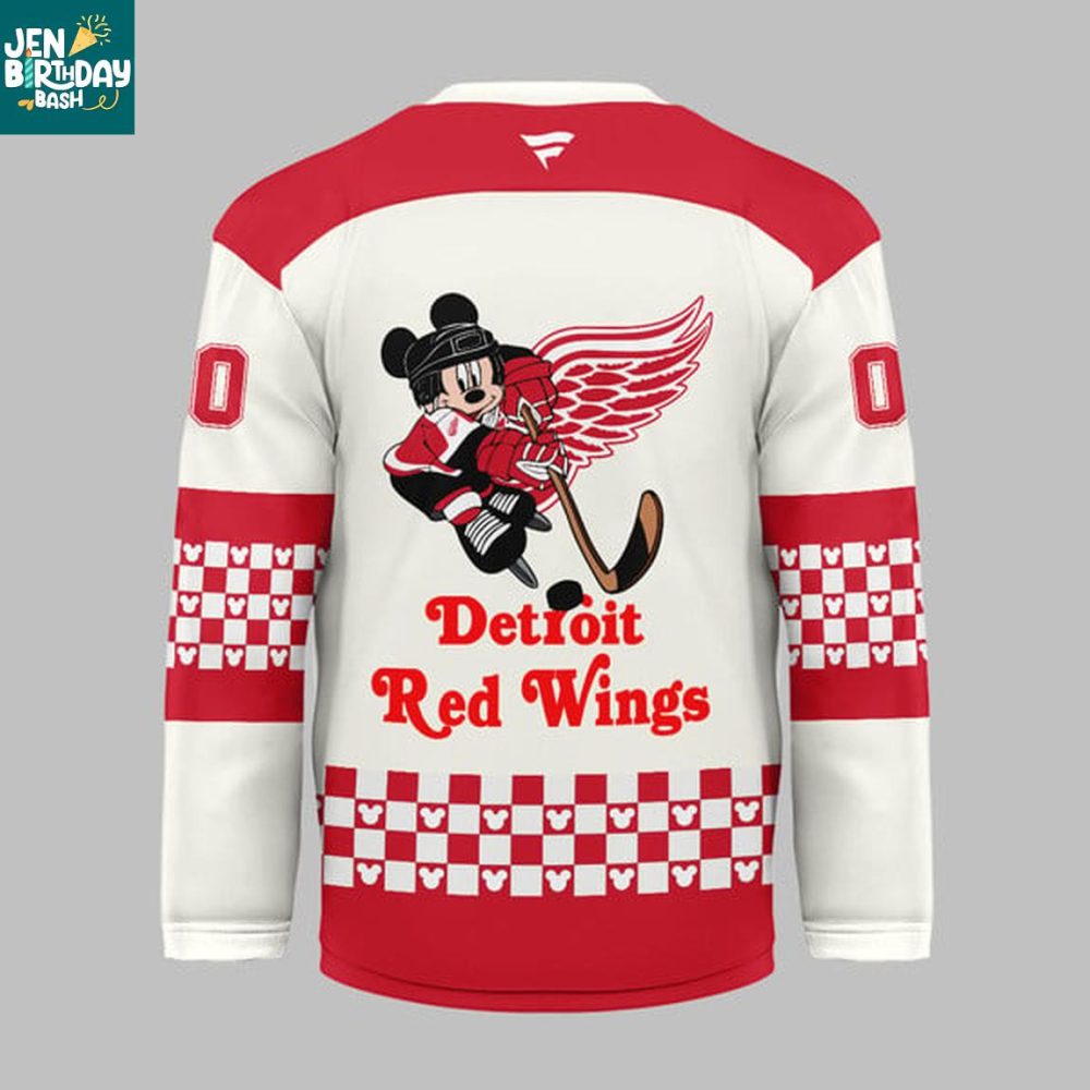 Detroit Red Wings X Disney Mickey 2026 Crossover Personalized Hockey Jersey