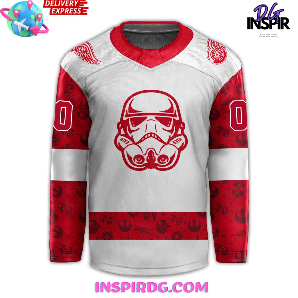 Detroit Red Wings X Star Wars Night 2024 Custom Hockey Jersey