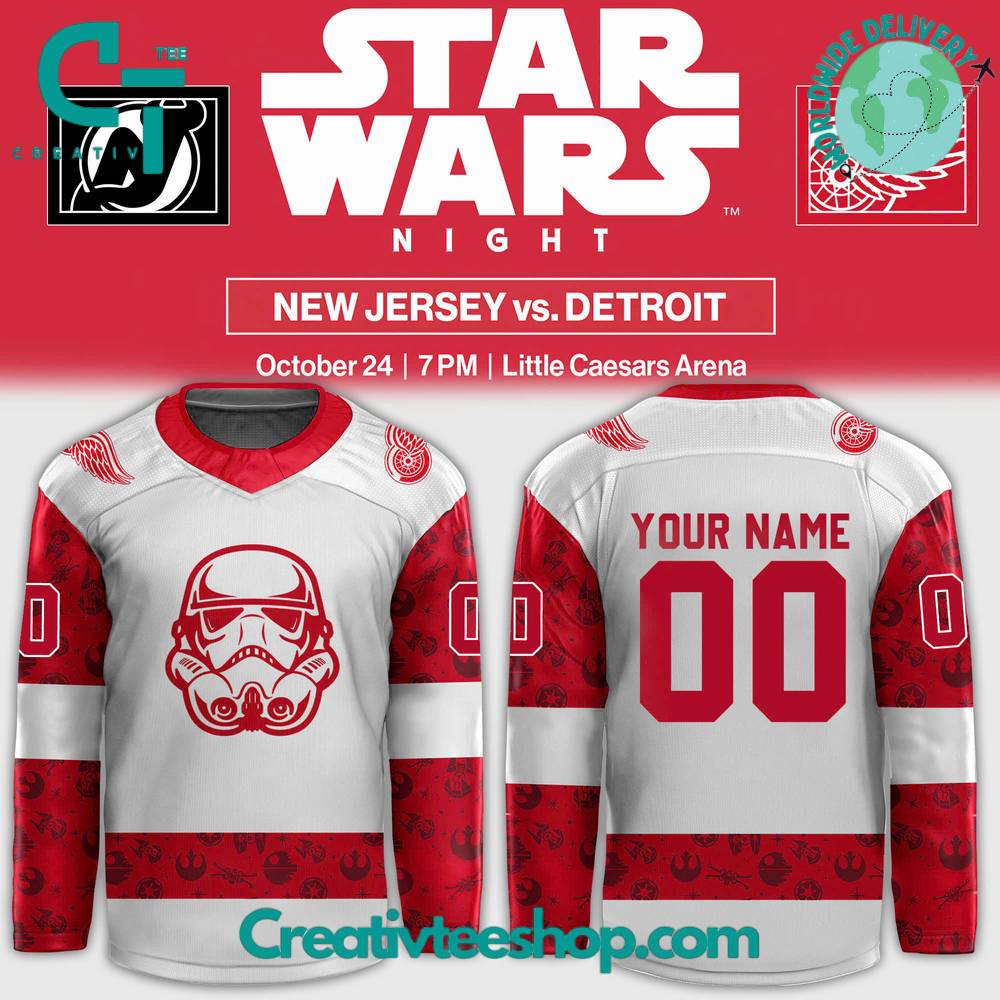 Detroit Red Wings X Star Wars Night 2024 Hockey Jersey